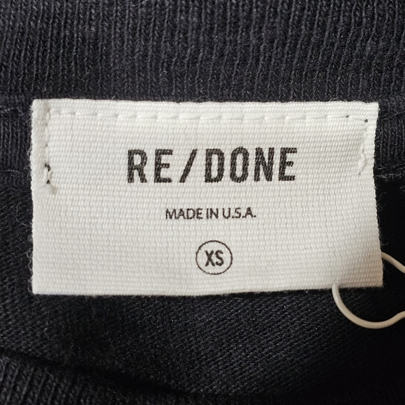 Re/Done 100% Cotton Long Sleeve Top In Black & Pink Size XS NWT MSRP $135 - Picture 5 of 6